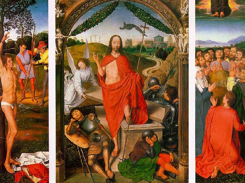 Hans Memling Resurrection Triptych Spain oil painting art